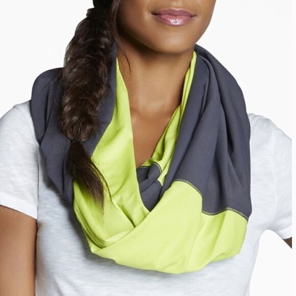 Fabletics Infinity Vinyasa Scarf Grey & Green O/S - Picture 1 of 9